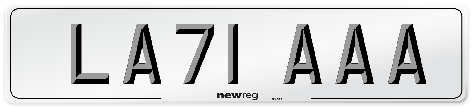LA71 AAA Number Plate from New Reg